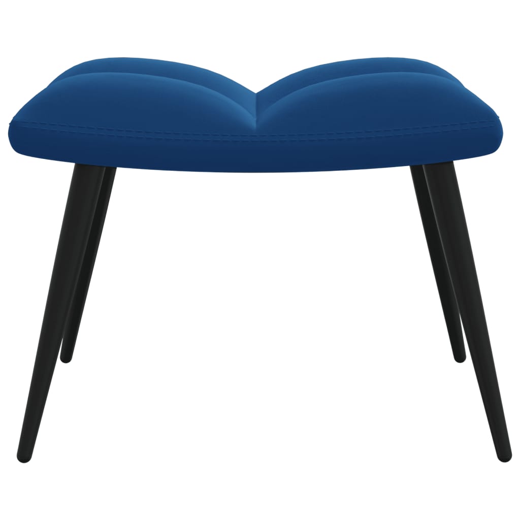 vidaXL Sillón de relax con taburete terciopelo azul