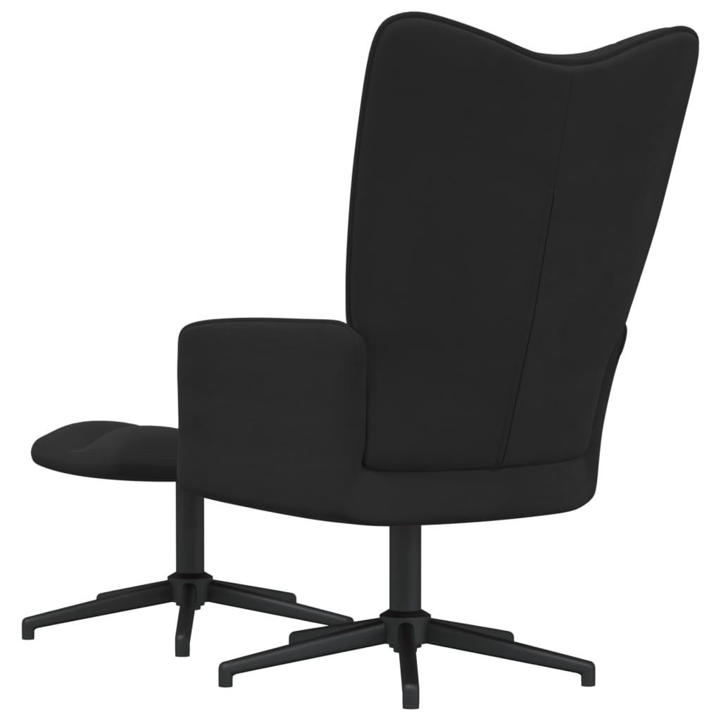 vidaXL Sillón de relax con taburete terciopelo negro