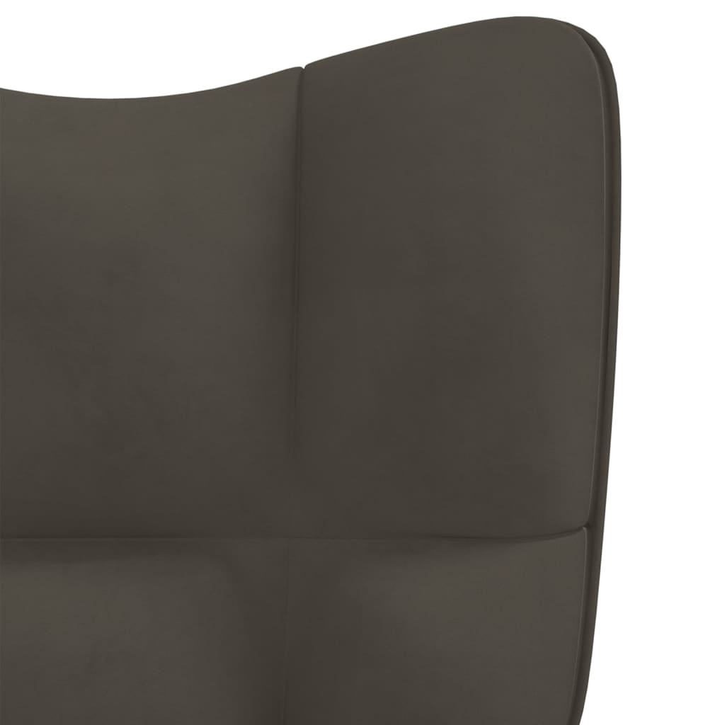 vidaXL Sillón de relax con taburete terciopelo gris oscuro