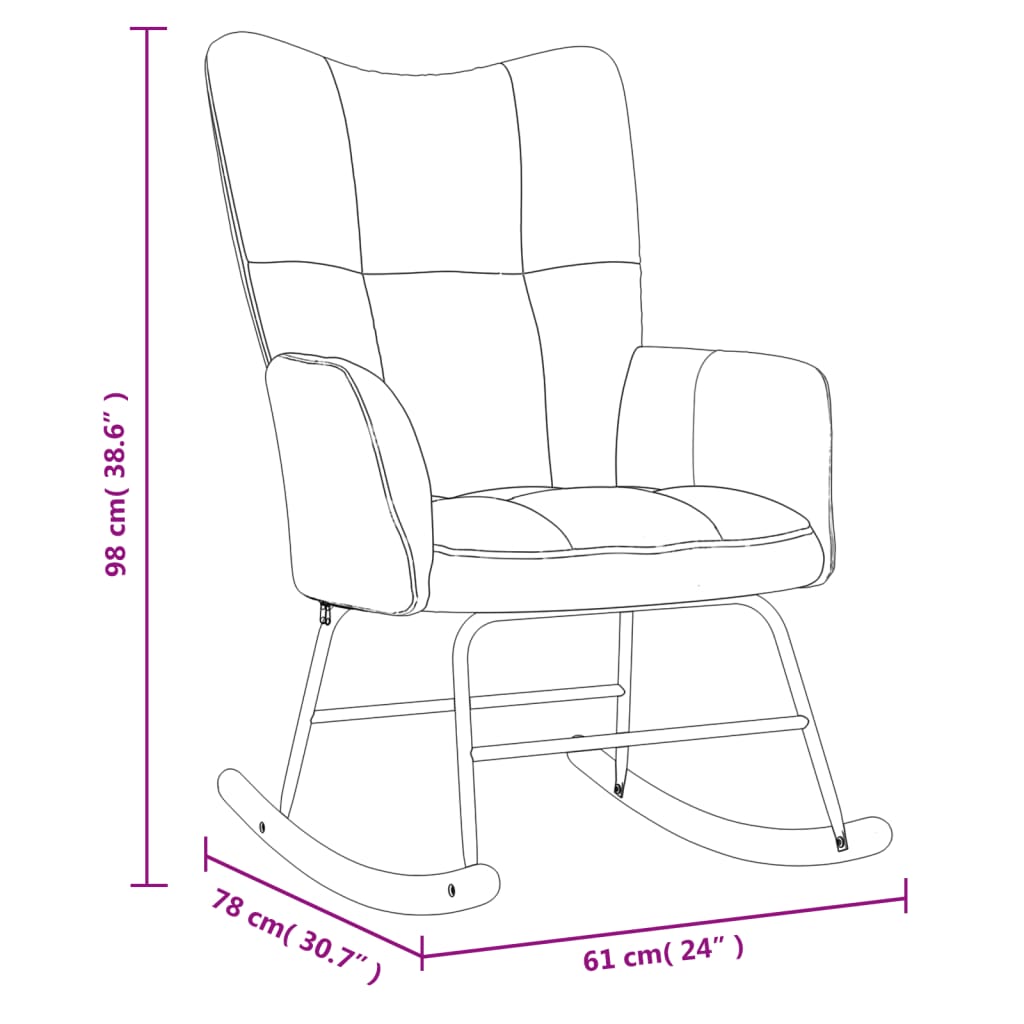 vidaXL Silla mecedora de terciopelo gris claro