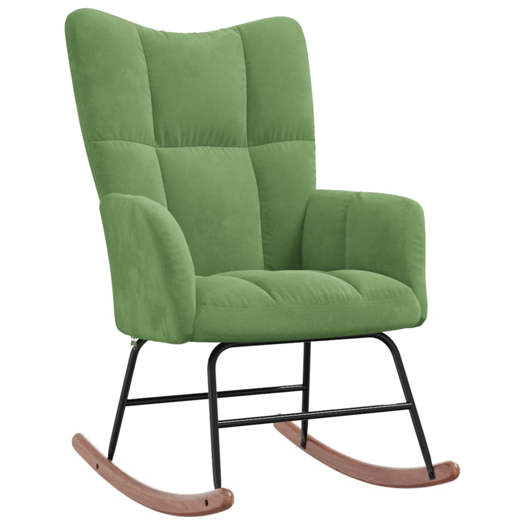 vidaXL Silla mecedora de terciopelo verde claro