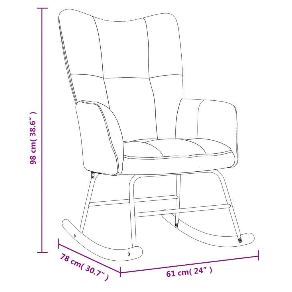 vidaXL Silla mecedora de terciopelo verde claro