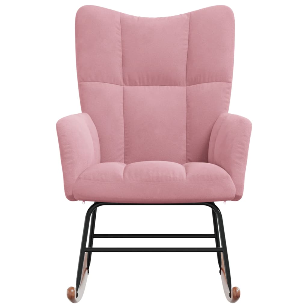 vidaXL Silla mecedora de terciopelo rosa