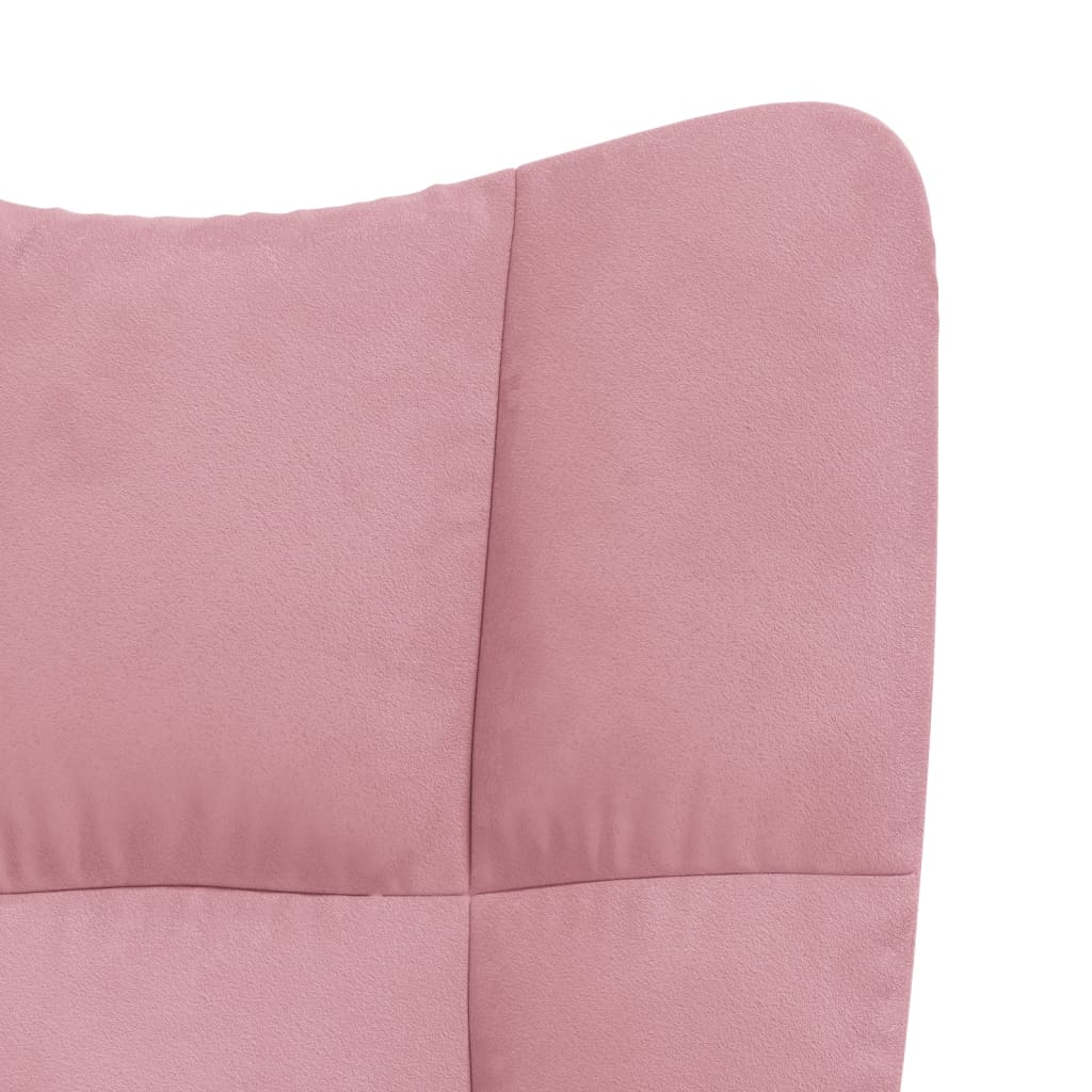 vidaXL Silla mecedora de terciopelo rosa