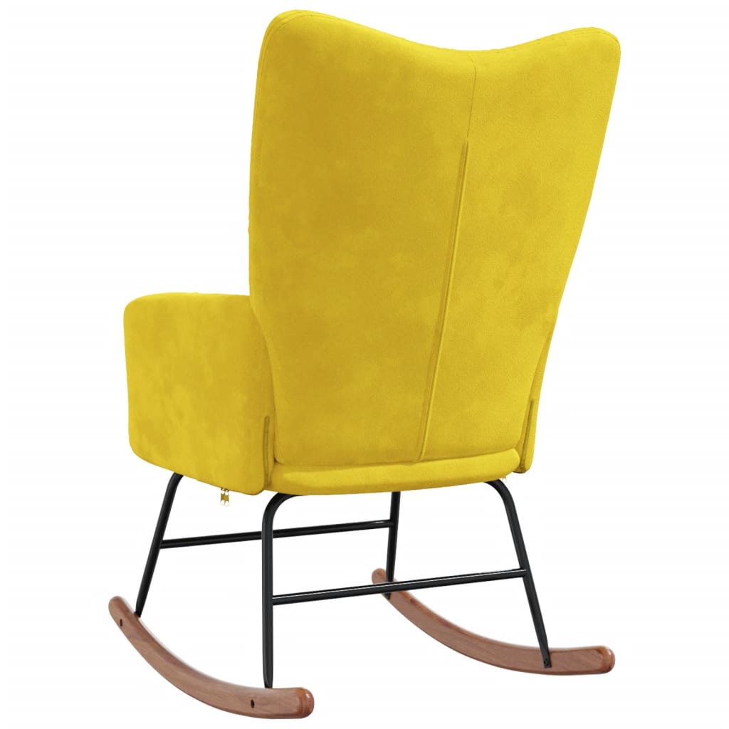 vidaXL Silla mecedora de terciopelo amarillo mostaza