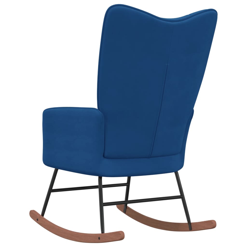 vidaXL Silla mecedora de terciopelo azul