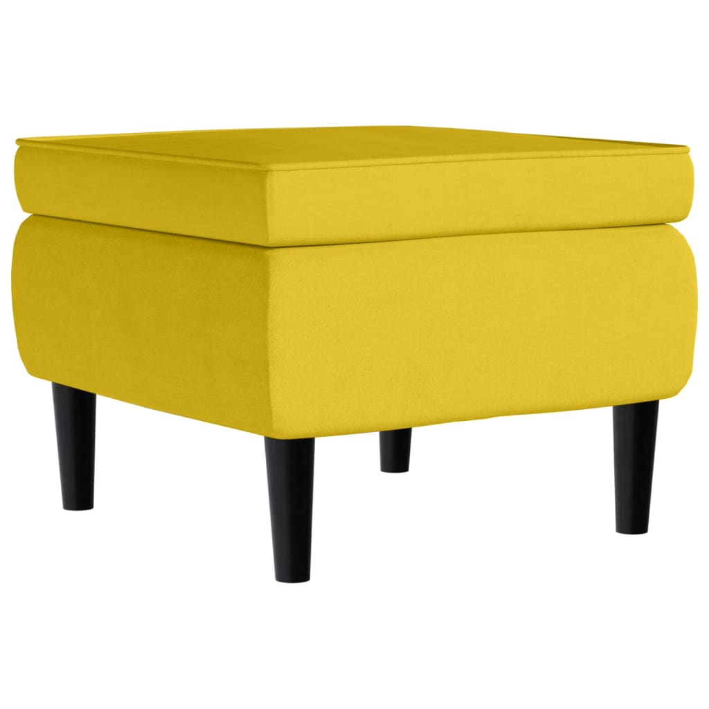 vidaXL Taburete con patas de madera terciopelo amarillo