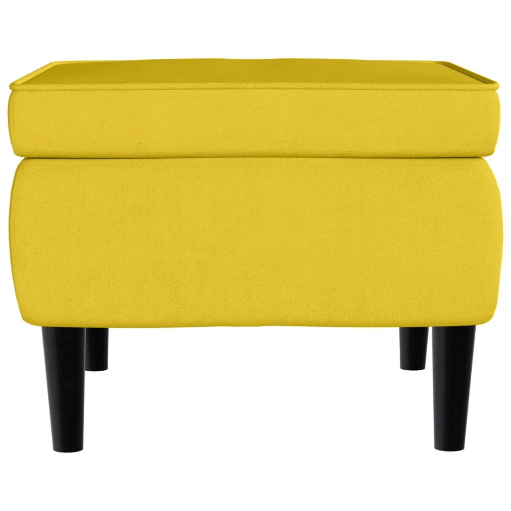 vidaXL Taburete con patas de madera terciopelo amarillo