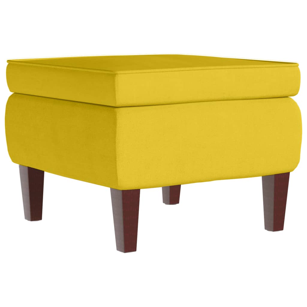 vidaXL Taburete con patas de madera terciopelo amarillo