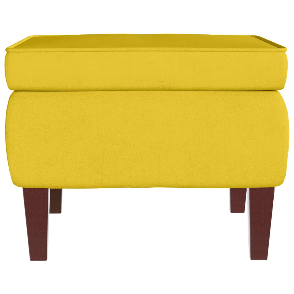 vidaXL Taburete con patas de madera terciopelo amarillo