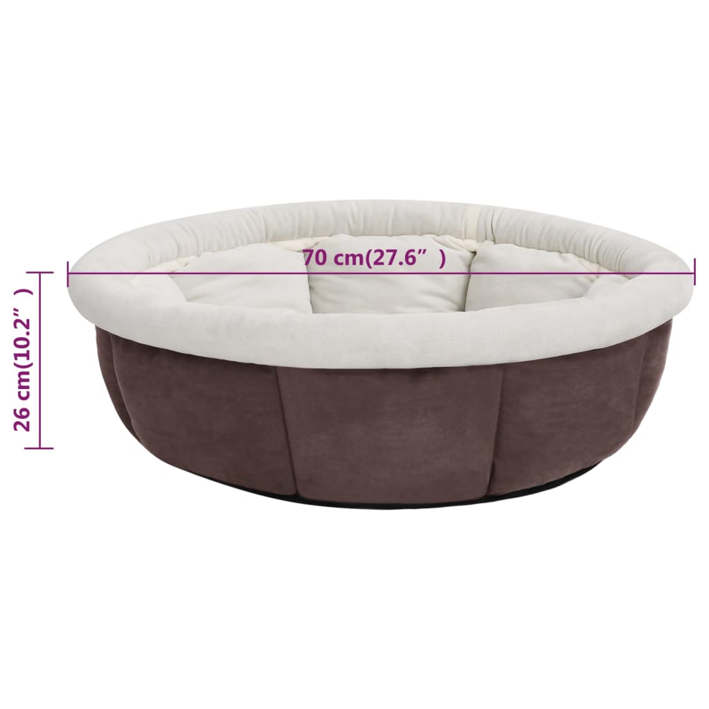 vidaXL Cama para perros marrón 70x70x26 cm