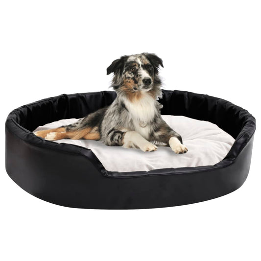 vidaXL Cama para perros felpa y cuero sintético beige 90x79x20 cm