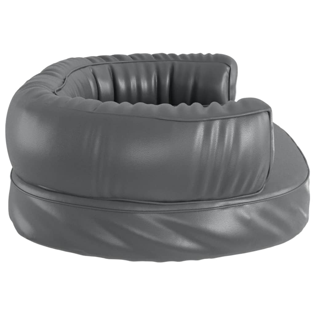 vidaXL Cama para perros de espuma cuero sintético gris 60x42 cm