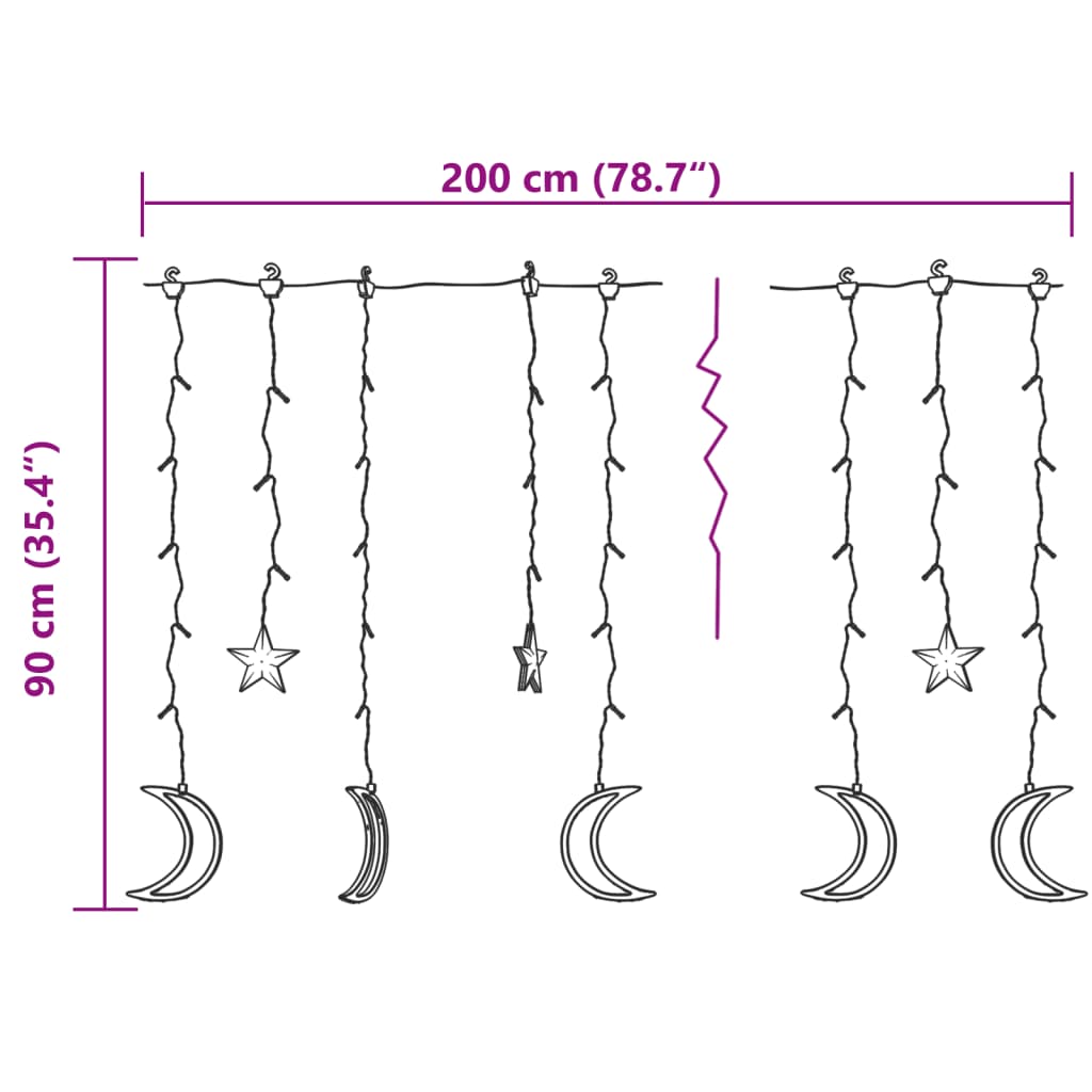 vidaXL Luces estrella y luna 138 LEDs blanco frío con control remoto