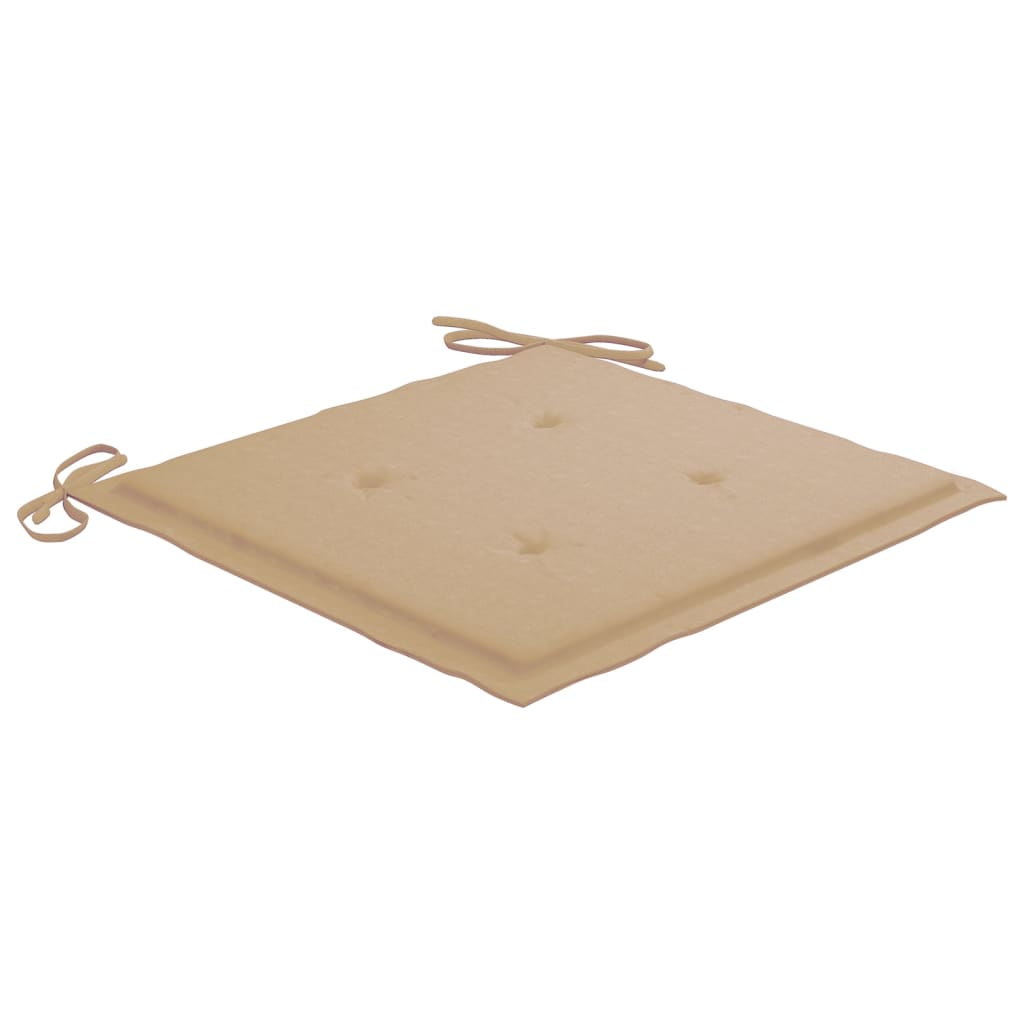 vidaXL Sillas de jardín 8 unidades teca maciza con cojines beige