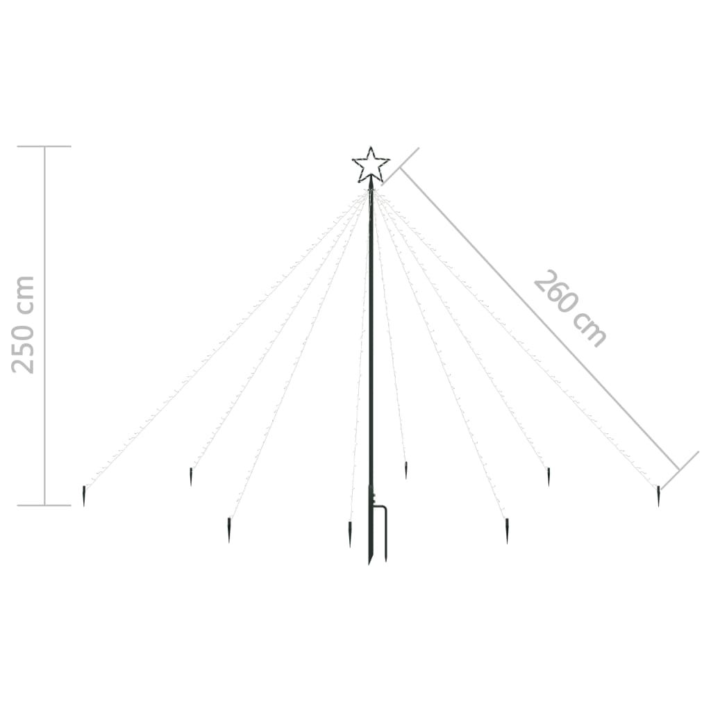 vidaXL Luces árbol de Navidad interior/exterior 400 LED colores 2,5 m