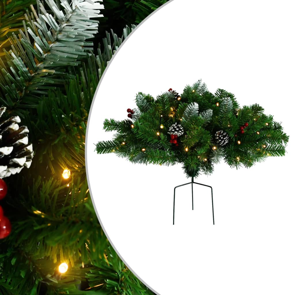 vidaXL Árbol de Navidad artificial con luces PVC verde 40 cm