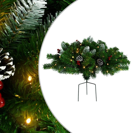 vidaXL Árbol de Navidad artificial con luces PVC verde 40 cm