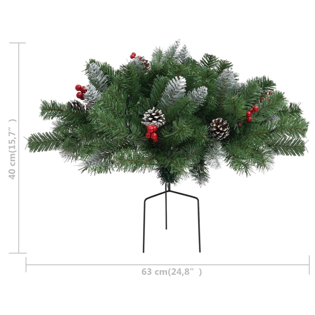 vidaXL Árbol de Navidad artificial con luces PVC verde 40 cm