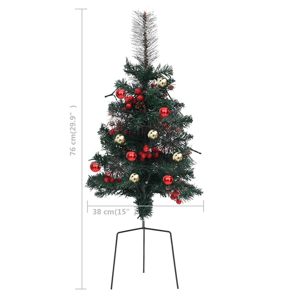 vidaXL Árboles de Navidad de camino con luces 2 uds PVC 76 cm