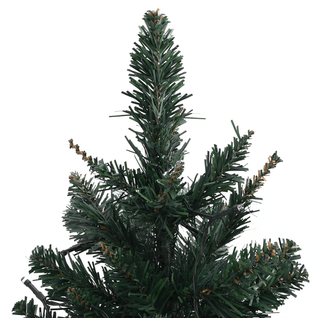 vidaXL Árbol de Navidad preiluminado con luces y soporte verde 60 cm