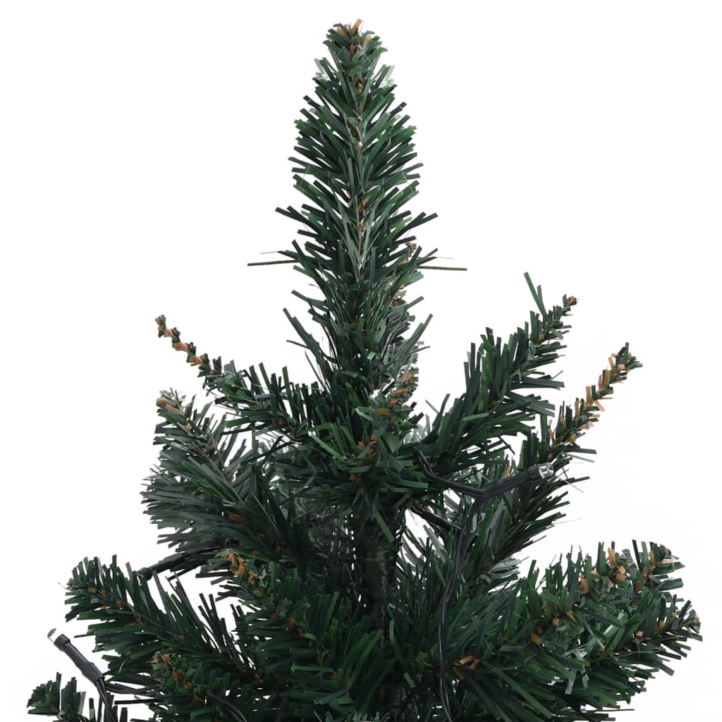 vidaXL Árbol de Navidad preiluminado con luces y soporte verde 90 cm