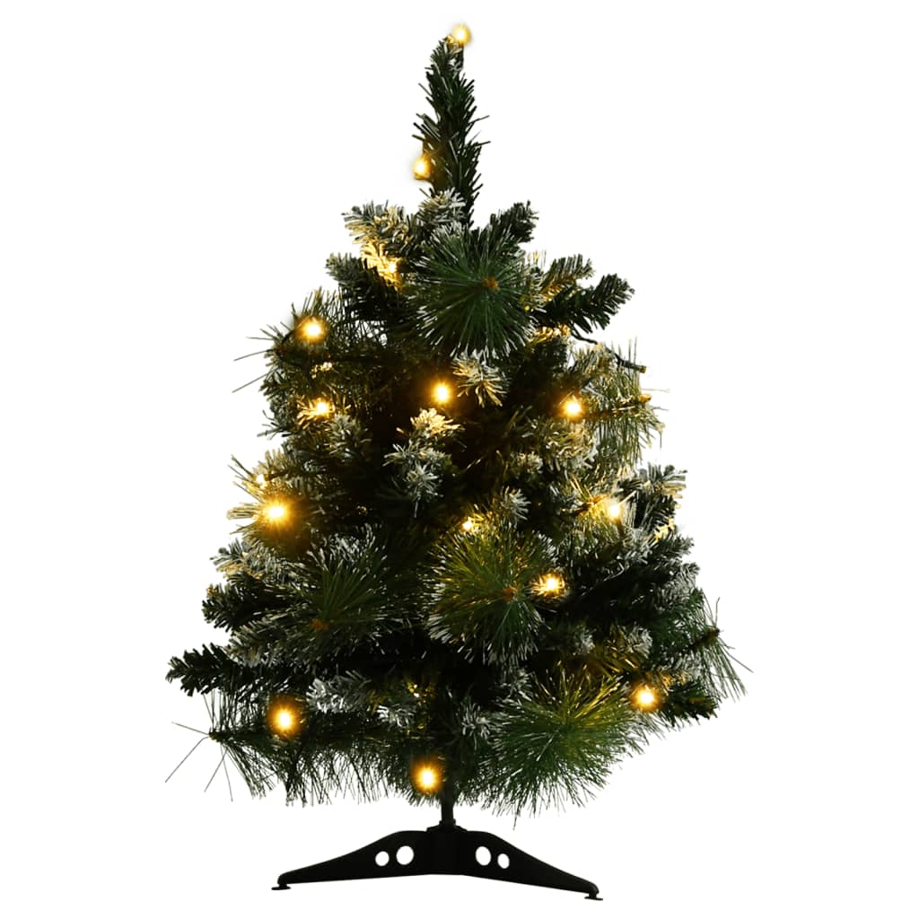 vidaXL Árbol de Navidad preiluminado con luces y soporte verde 60 cm