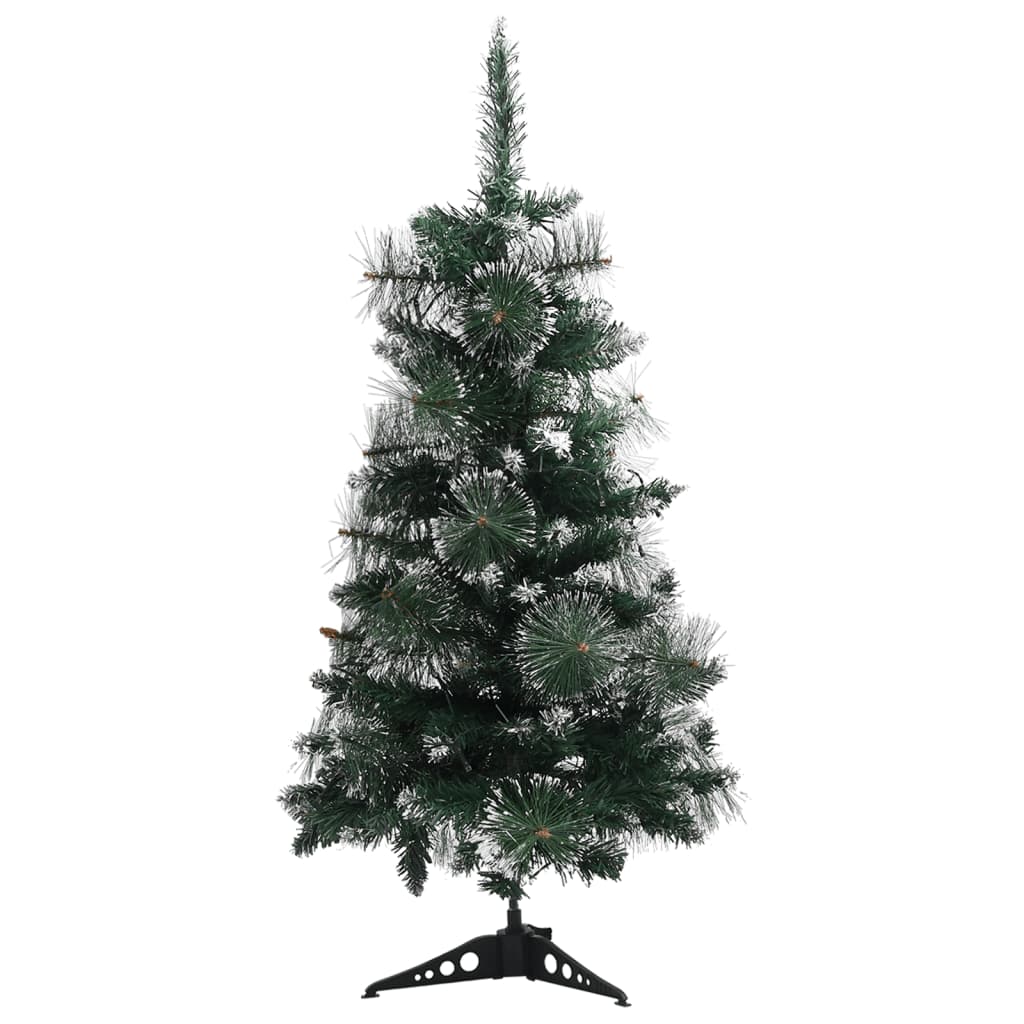 vidaXL Árbol de Navidad preiluminado con luces y soporte verde 90 cm