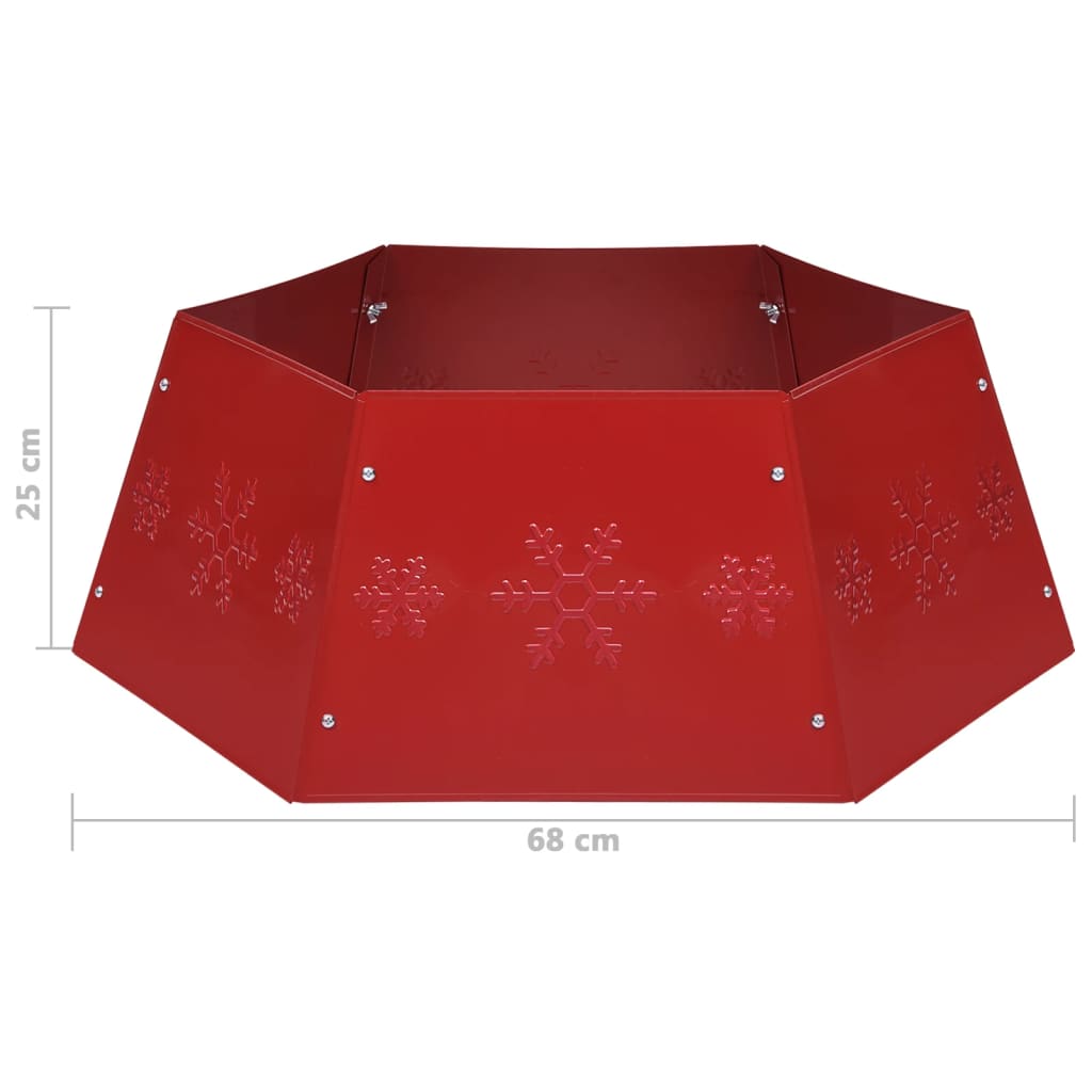 vidaXL Falda del árbol de Navidad roja Ø68x25 cm