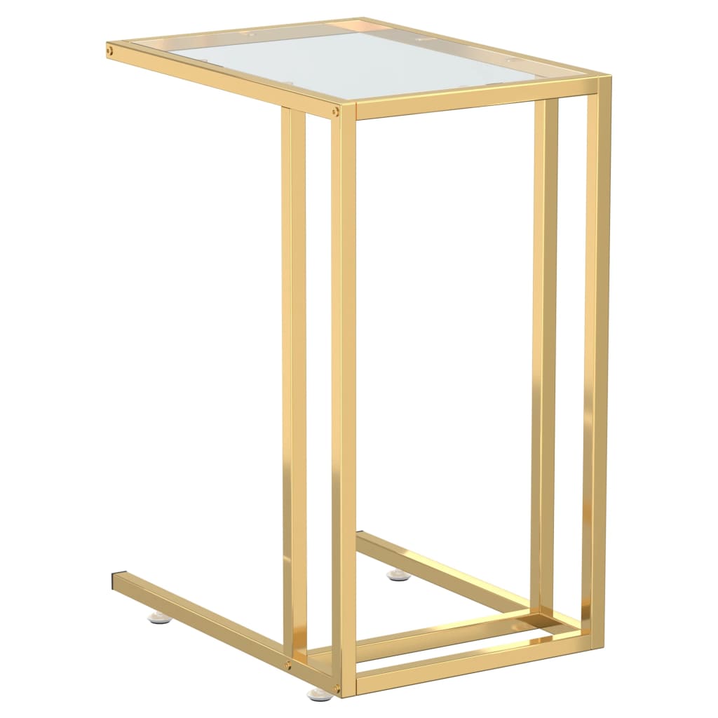 vidaXL Mesa auxiliar de ordenador vidrio transparente 50x35x65 cm