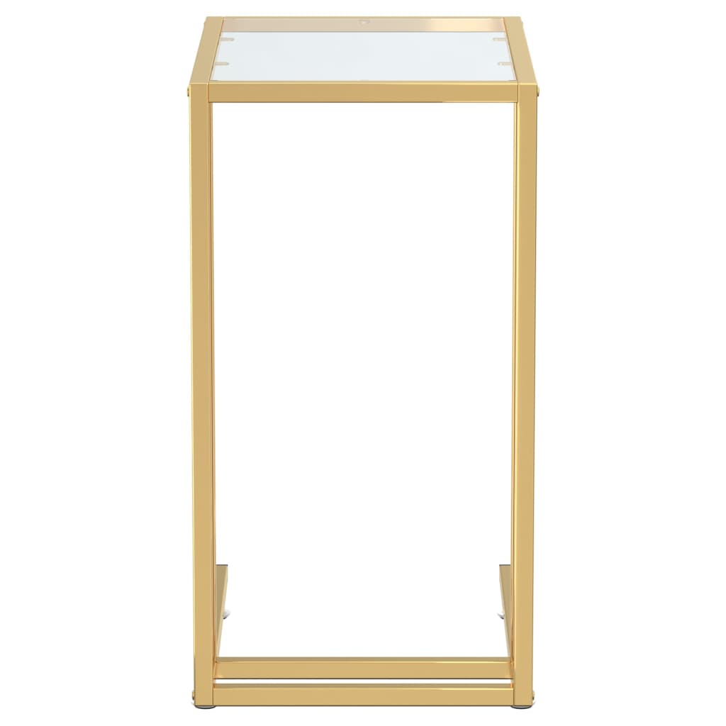 vidaXL Mesa auxiliar de ordenador vidrio transparente 50x35x65 cm