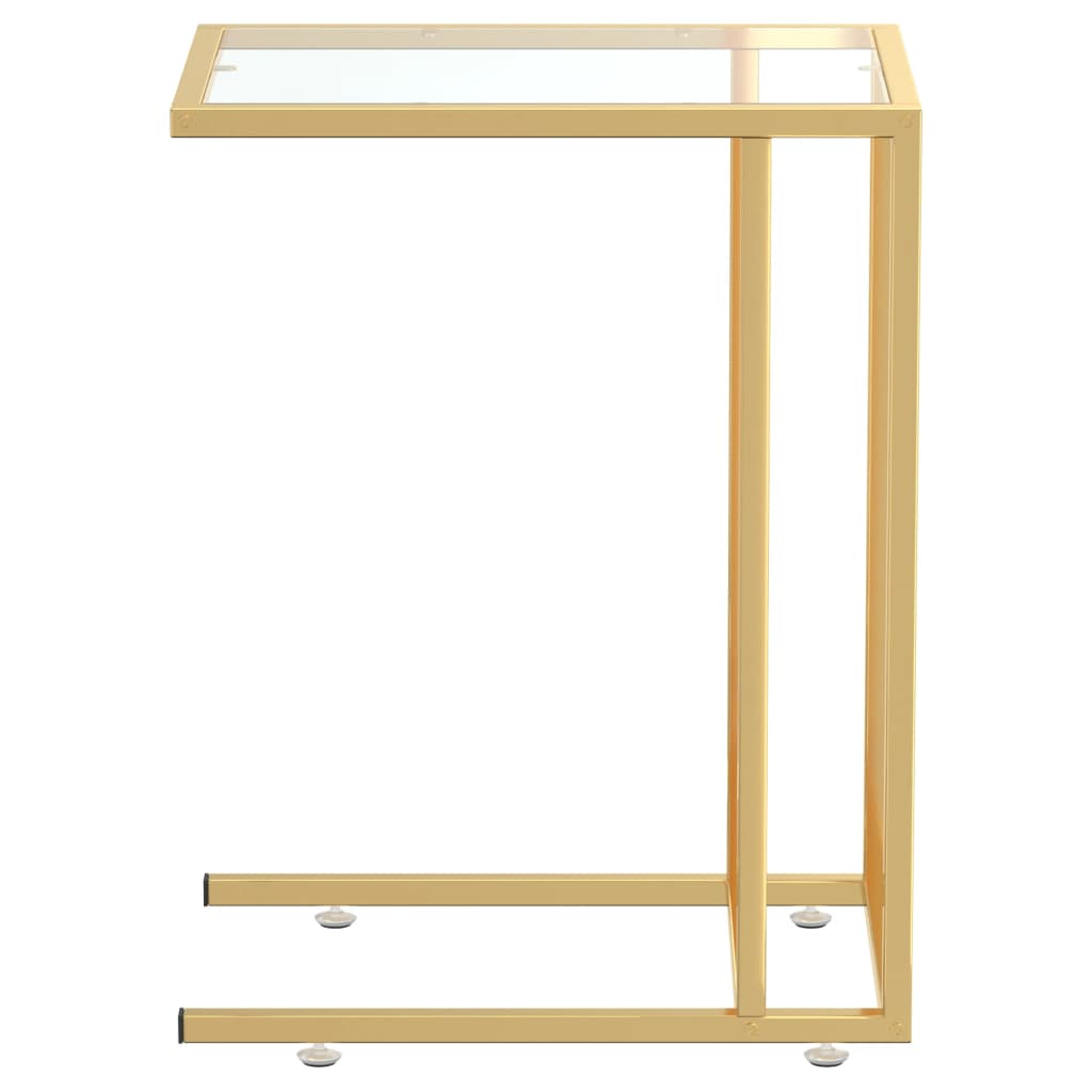 vidaXL Mesa auxiliar de ordenador vidrio transparente 50x35x65 cm