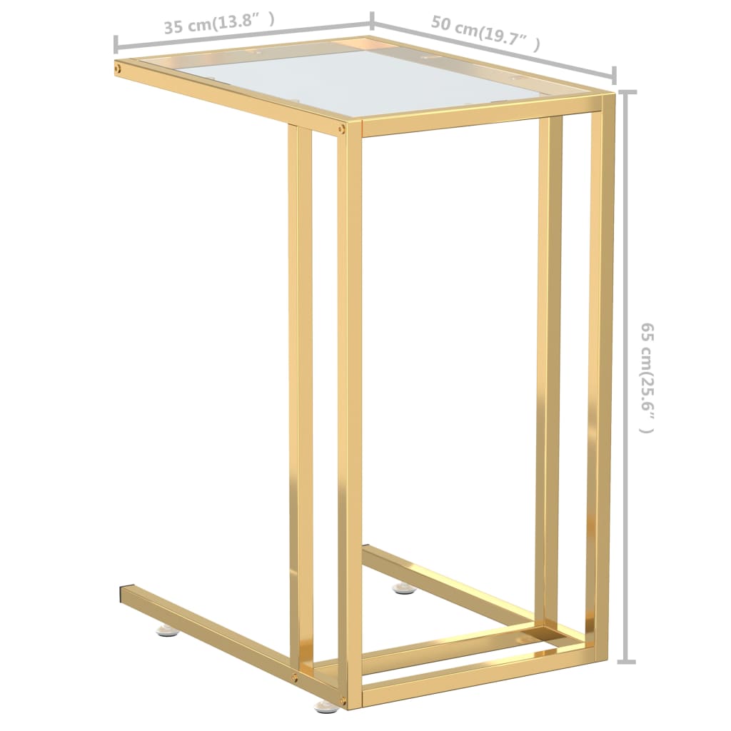 vidaXL Mesa auxiliar de ordenador vidrio transparente 50x35x65 cm