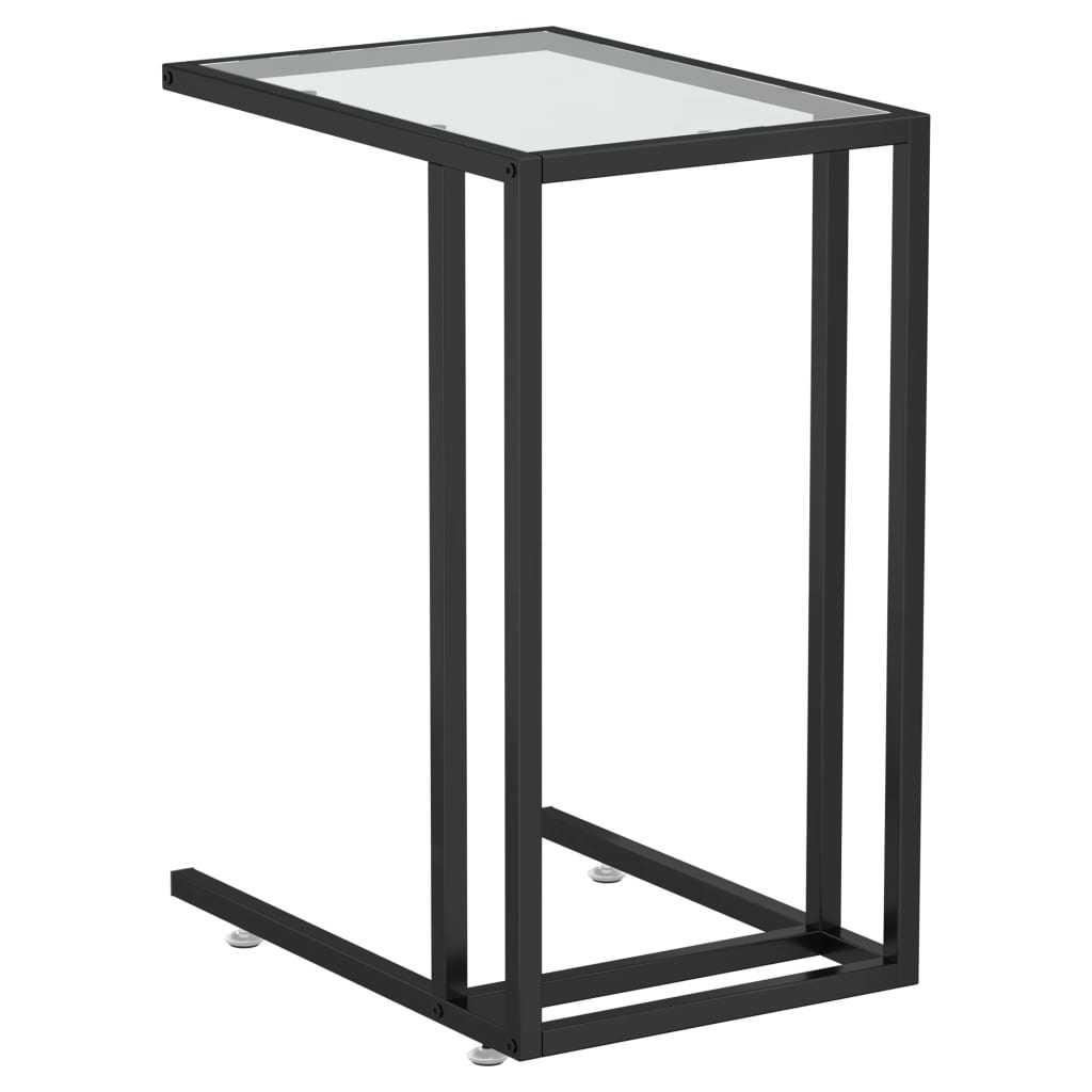 vidaXL Mesa auxiliar de ordenador vidrio transparente 50x35x65 cm