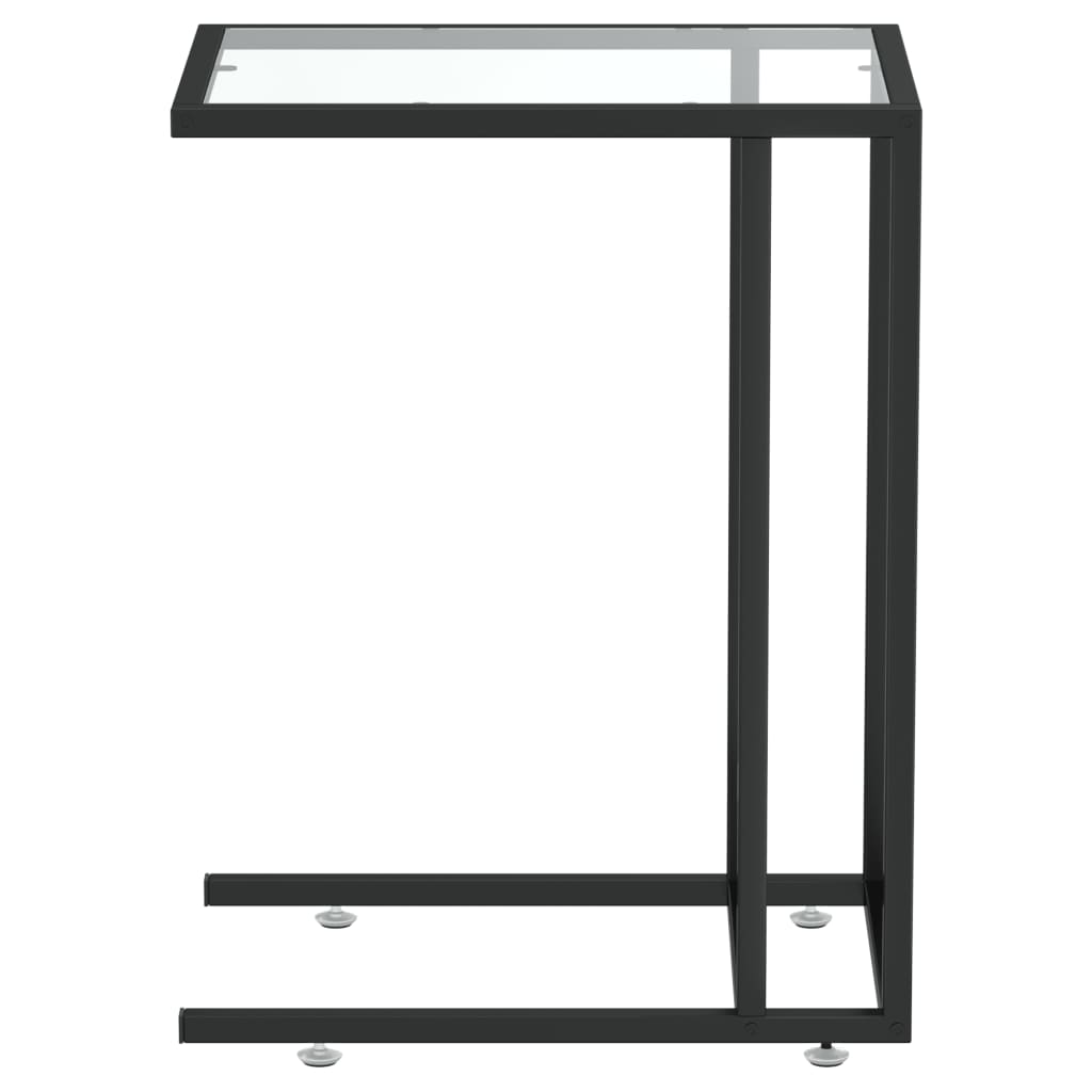 vidaXL Mesa auxiliar de ordenador vidrio transparente 50x35x65 cm