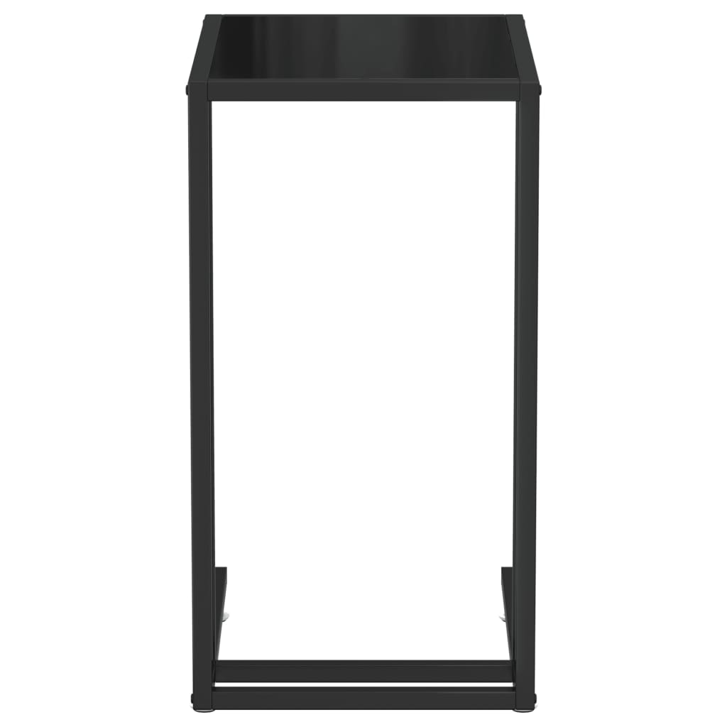 vidaXL Mesa auxiliar de ordenador vidrio transparente negro 50x35x65cm