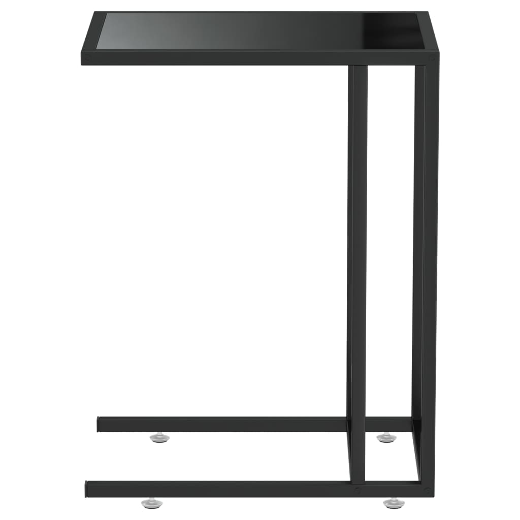 vidaXL Mesa auxiliar de ordenador vidrio transparente negro 50x35x65cm