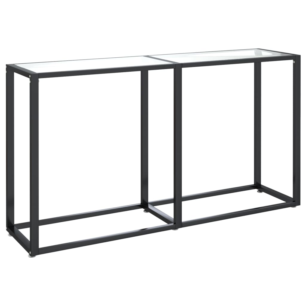 vidaXL Mesa consola vidrio templado transparente 140x35x75,5cm