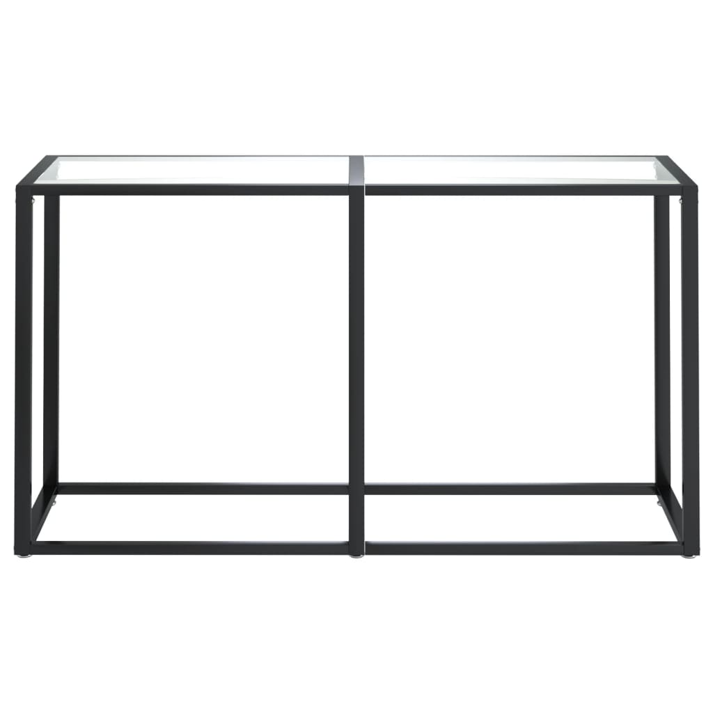 vidaXL Mesa consola vidrio templado transparente 140x35x75,5cm