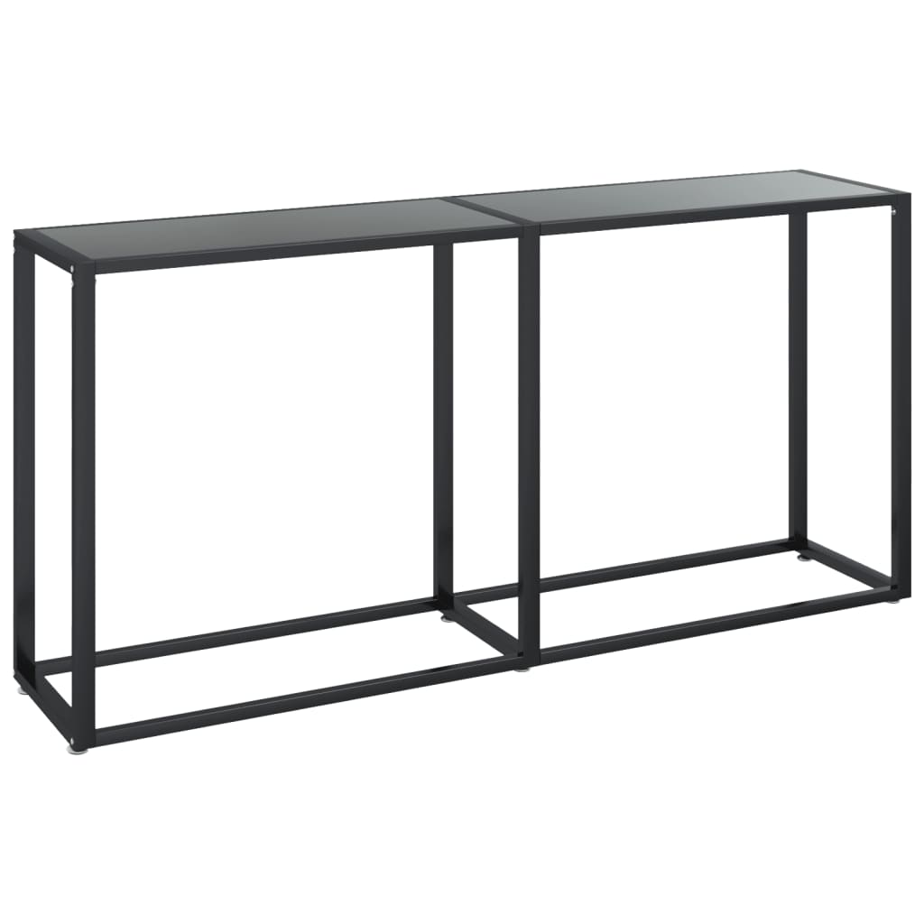 vidaXL Mesa consola vidrio templado negro 160x35x75,5 cm