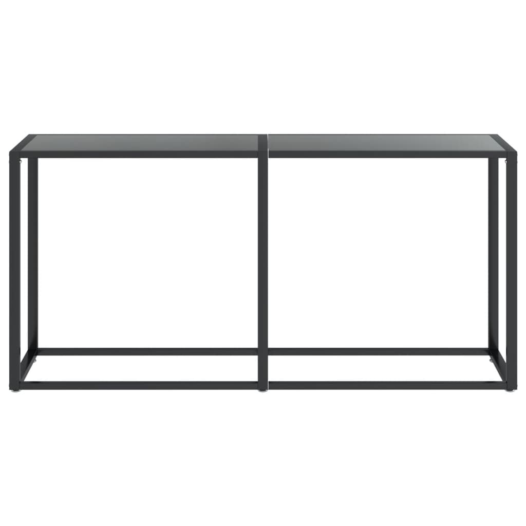 vidaXL Mesa consola vidrio templado negro 160x35x75,5 cm