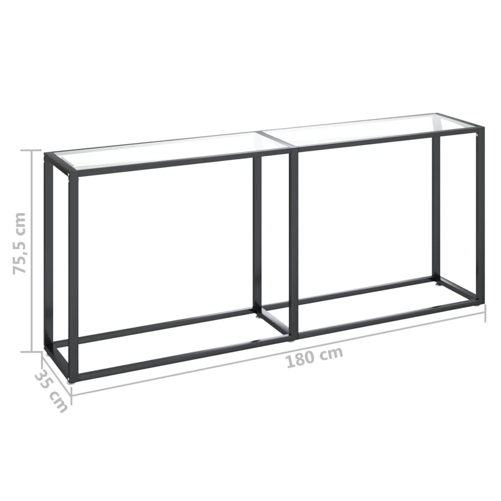 vidaXL Mesa consola vidrio templado transparente 180x35x75,5 cm