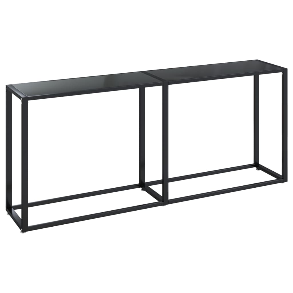 vidaXL Mesa consola vidrio templado negro 180x35x75,5 cm