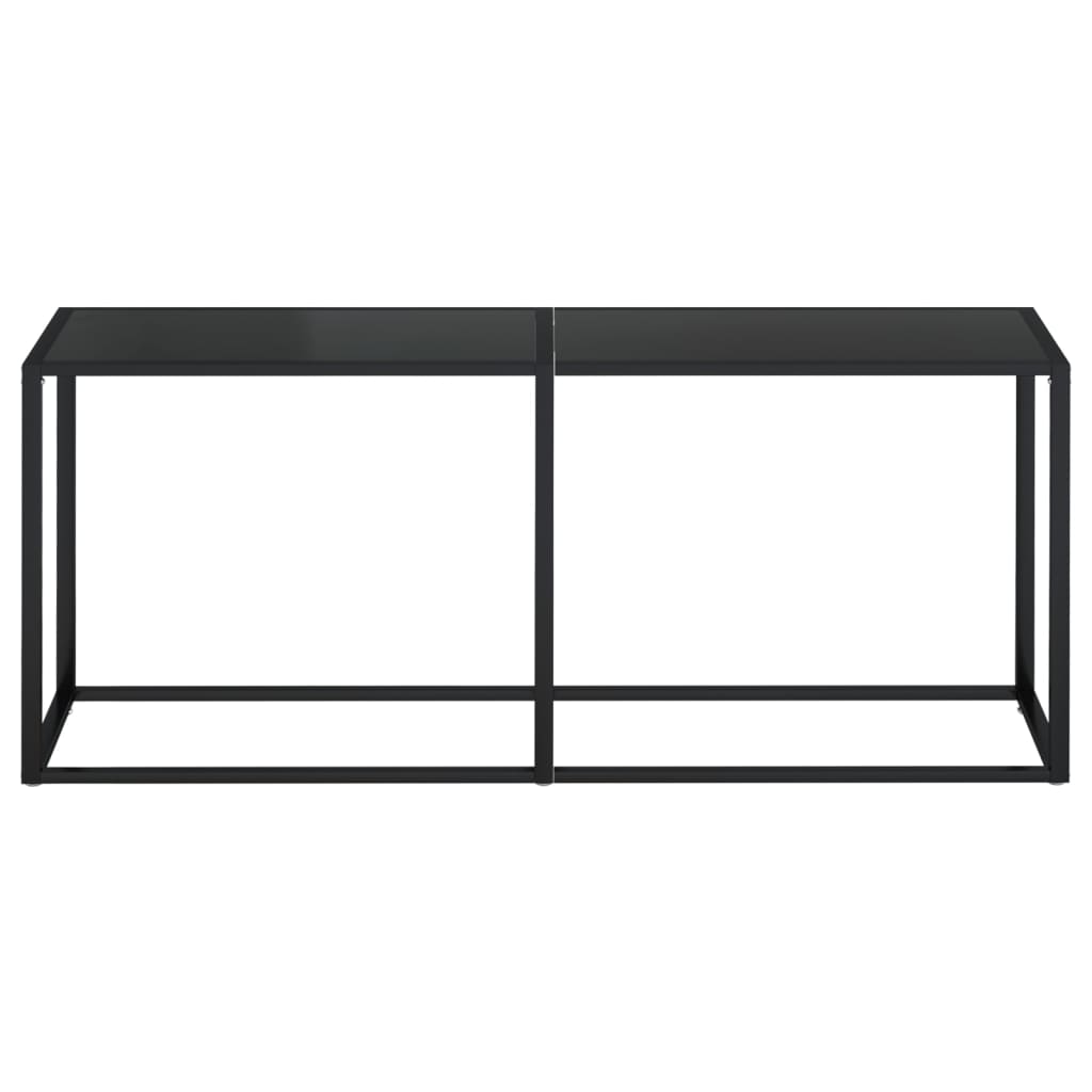 vidaXL Mesa consola vidrio templado negro 180x35x75,5 cm