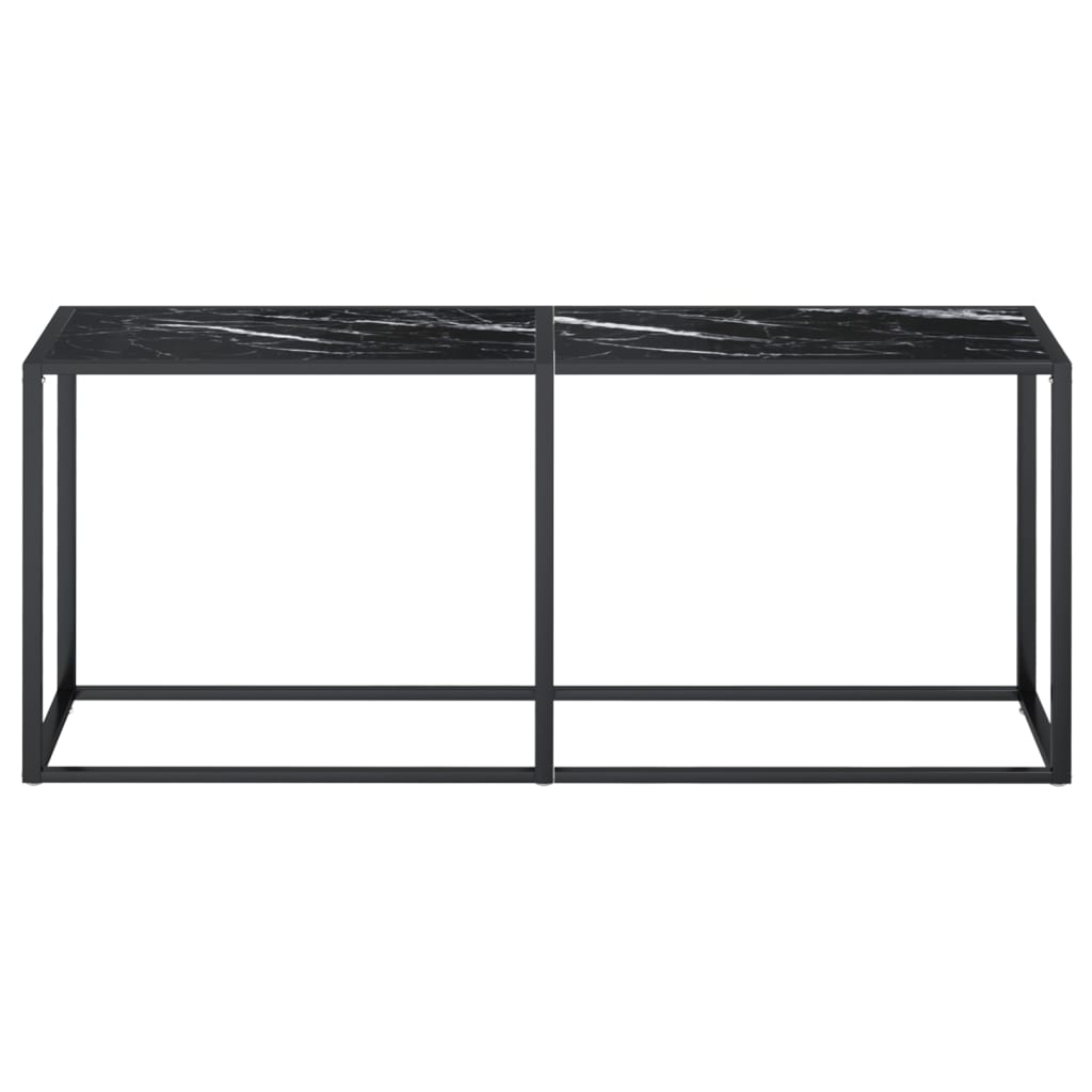 vidaXL Mesa consola vidrio templado mármol negro 180x35x75,5 cm