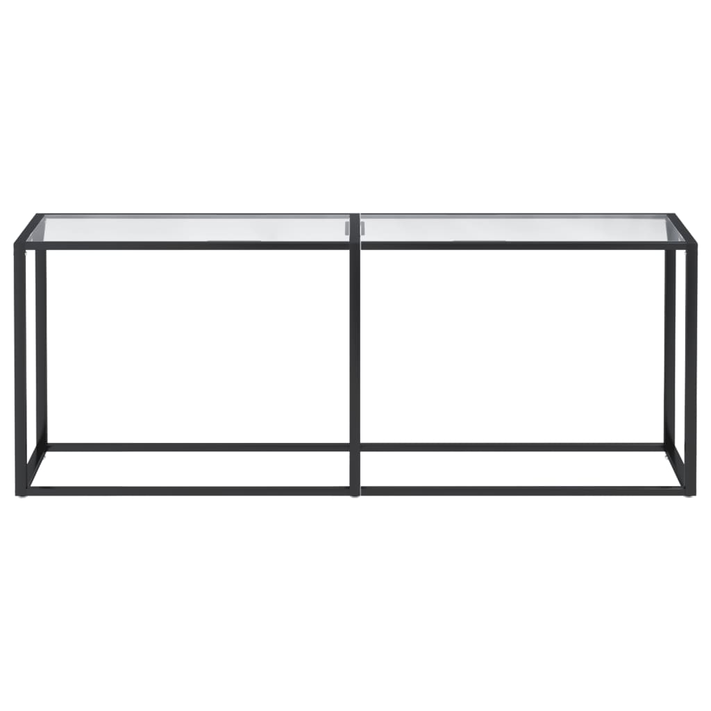 vidaXL Mesa consola vidrio templado transparente 200x35x75,5 cm