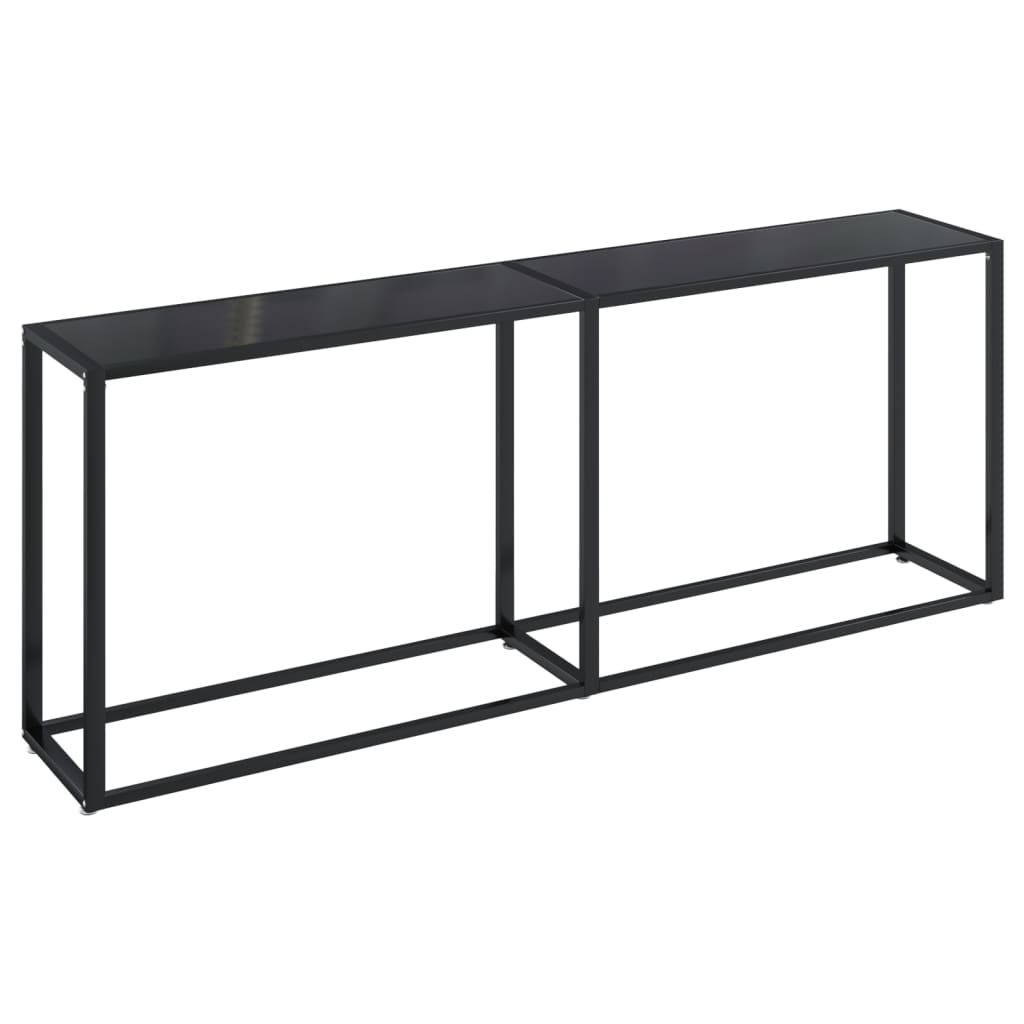 vidaXL Mesa consola vidrio templado negro 200x35x75,5 cm