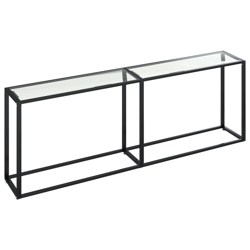 vidaXL Mesa consola vidrio templado transparente 220x35x75,5 cm