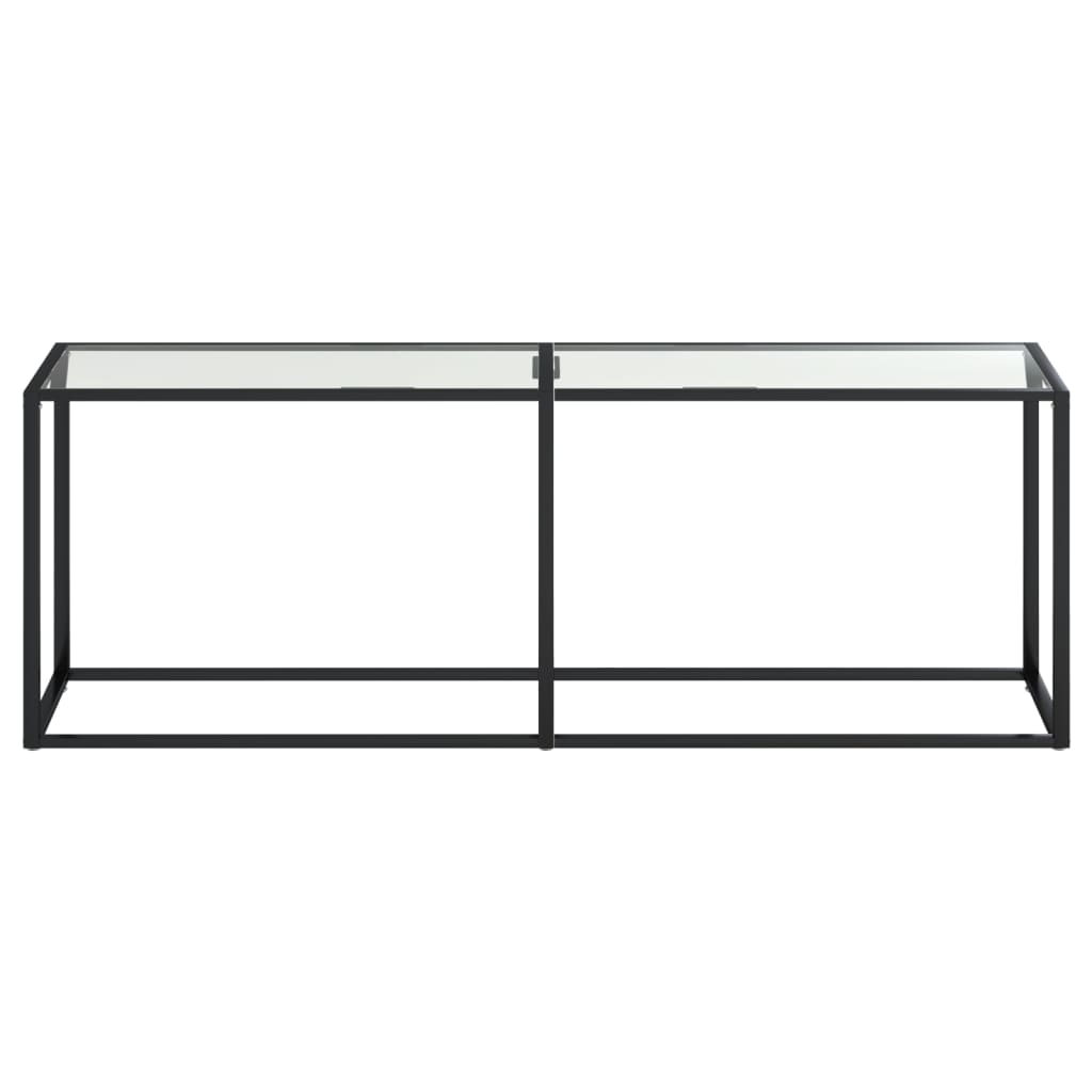 vidaXL Mesa consola vidrio templado transparente 220x35x75,5 cm