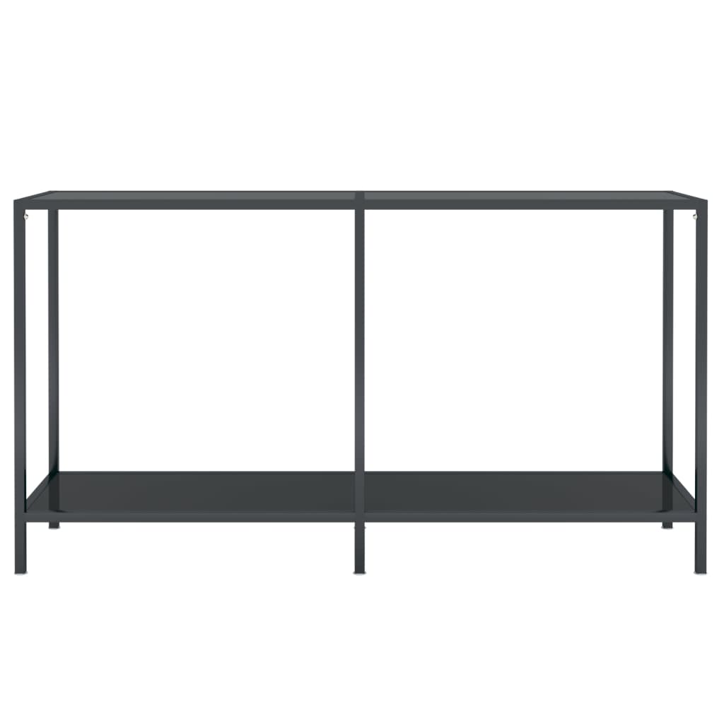 vidaXL Mesa de consola vidrio templado negro 140x35x75,5 cm